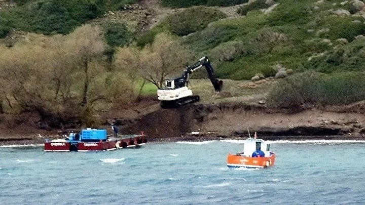 Οι Τούρκοι δουλεύουν ακατάπαυστα για την κατασκευή του φυλακίου απέναντι από τα Ίμια (βίντεο)